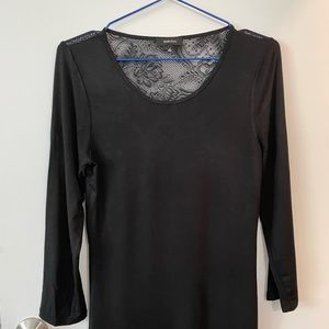 Aritzia babaton black midi dress medium spandex lace